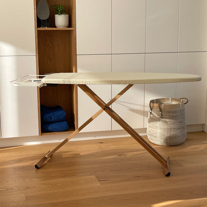 Table à repasser en bois TAIGA 130x47 H91cm haute qualité avec repose fer et repose centrale vapeur