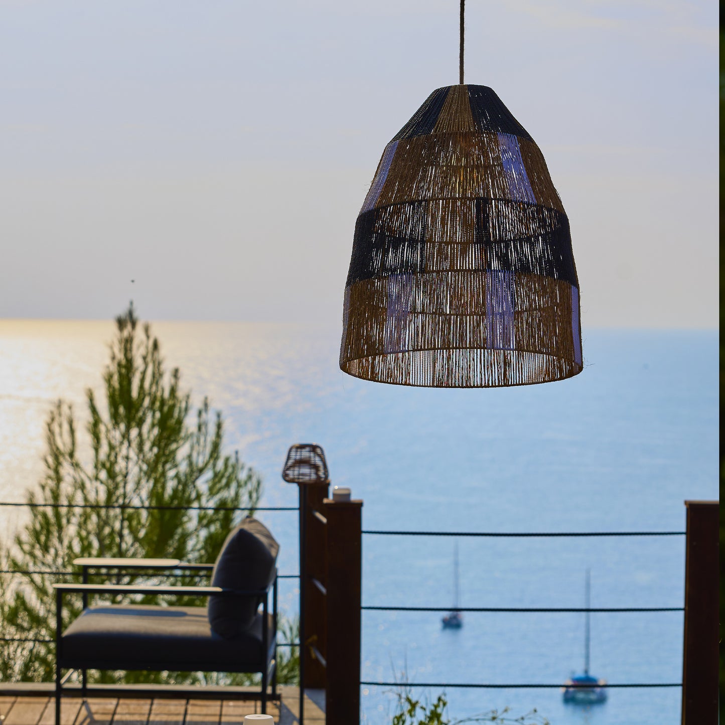 Abat jour naturel ZAHARA en corde naturelle style bohème H58cm pour monture électrique E27