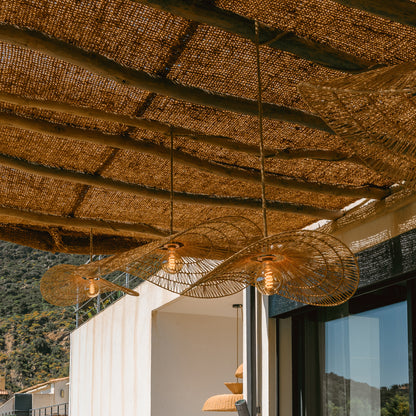Suspension sur secteur pour l'extérieur MARBELLA OUTDOOR CABLE en jute naturel style bohème 5m de longueur de câble