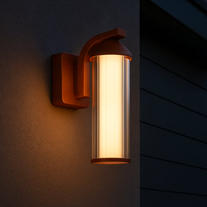Applique murale d'extérieur sur secteur corten BRISA LED blanc chaud H26cm