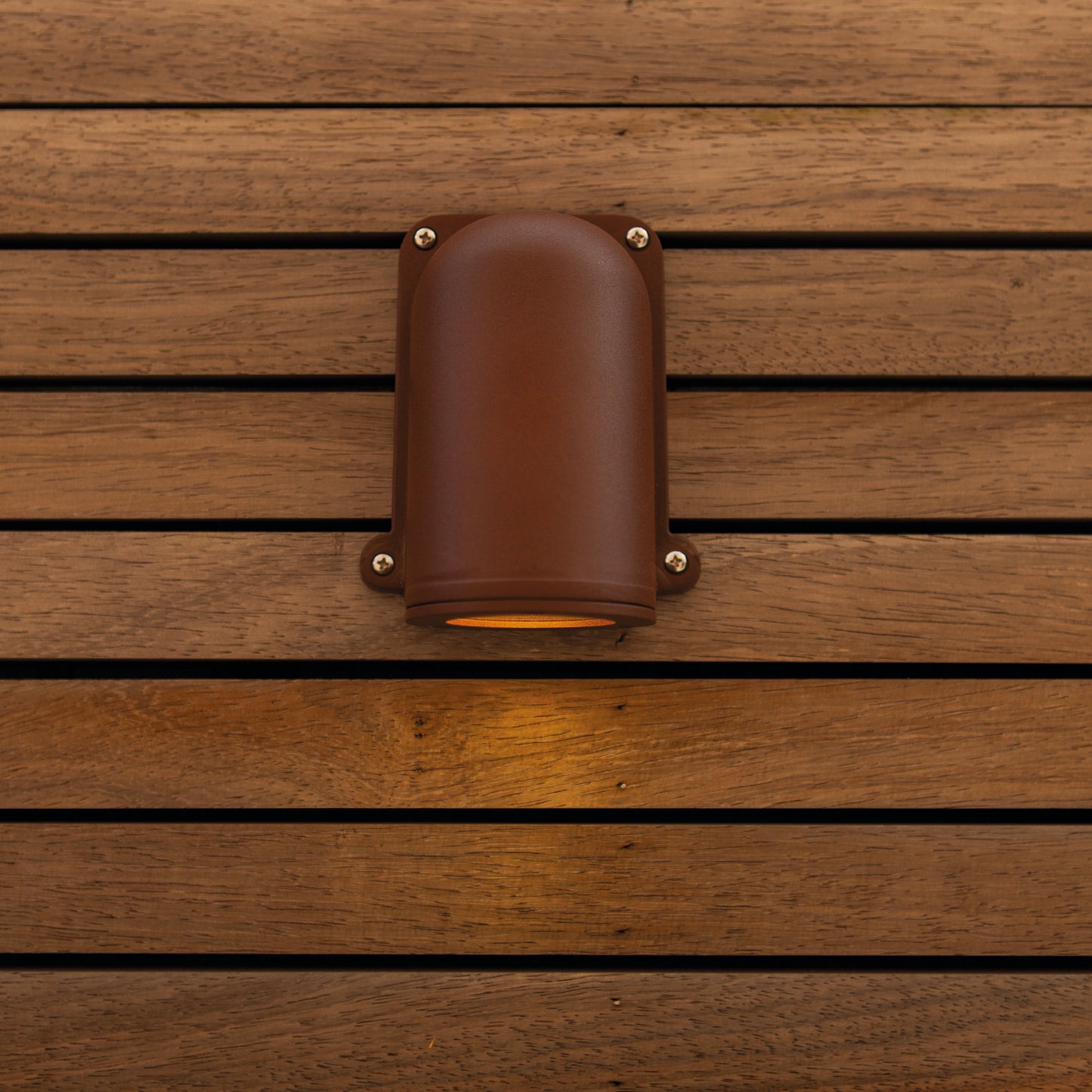Applique murale d'extérieur sur secteur ANCOR aluminium corten culot GU10 H14,6cm