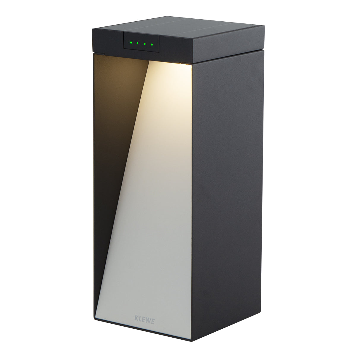 Borne solaire aluminium LED puissant blanc chaud MILIO SIDE H35cm