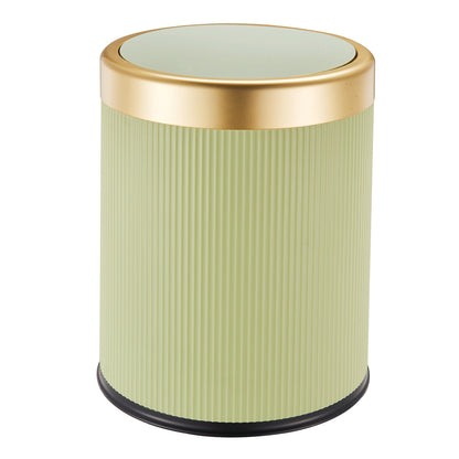 Poubelle Push en Plastique 8L GLINT Vert et Or