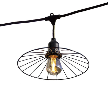 Guirlande lumineuse extérieur avec abat-jour en acier effet cage 10 ampoules à filament douille E27 LED blanc chaud CHIC CAGE LIGHT 6m