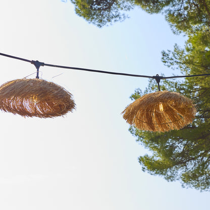 Guirlande lumineuse extérieure raccordable 6m avec 7 ampoules LED filament E27 blanc chaud HAVANA STRING LIGHT Abat-jour en paille bohème