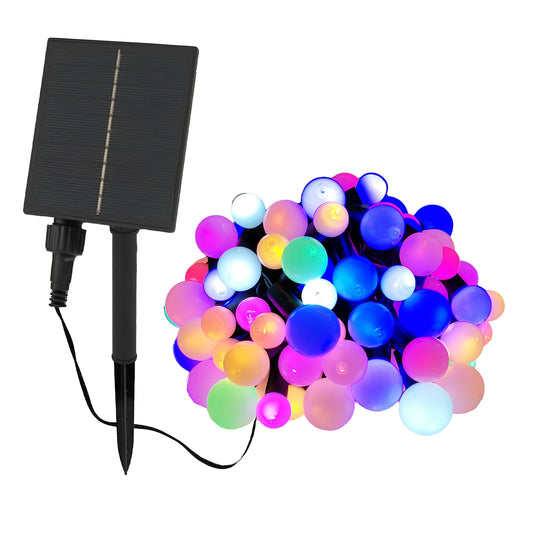 Guirlande lumineuse solaire ampoules rondes multicolores LED BILLY RGB 9.90m