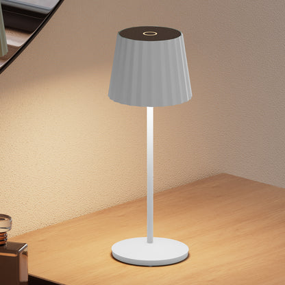 Lot de 6 Lampe de table sans fil LED blanc chaud dimmable ABBY WHITE H29cm Blanc avec plateau de chargement