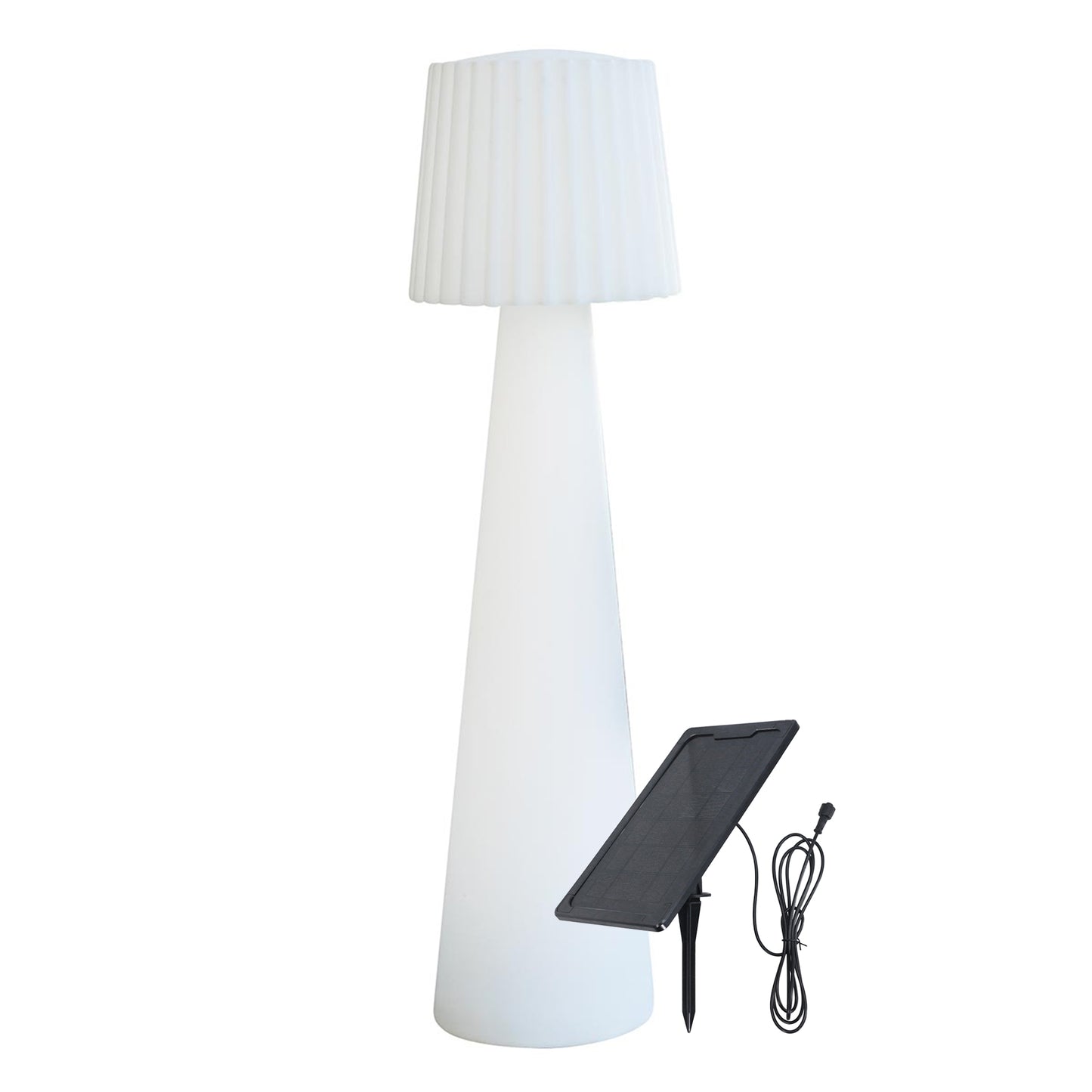 Lampadaire solaire LED abat-jour ondulé multicolore dimmable LADY C110 SOLAR  H110cm avec télécommande
