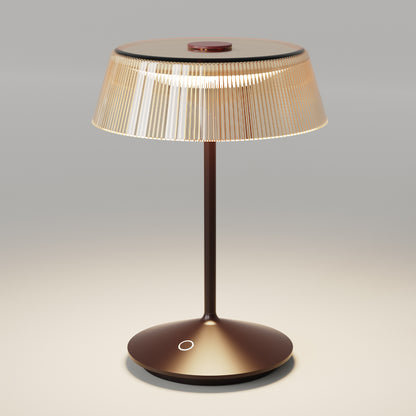 Lampe de table sans fil en aluminium bronze LED blanc chaud dimmable VITRUM CORTEN H26,5 cm
