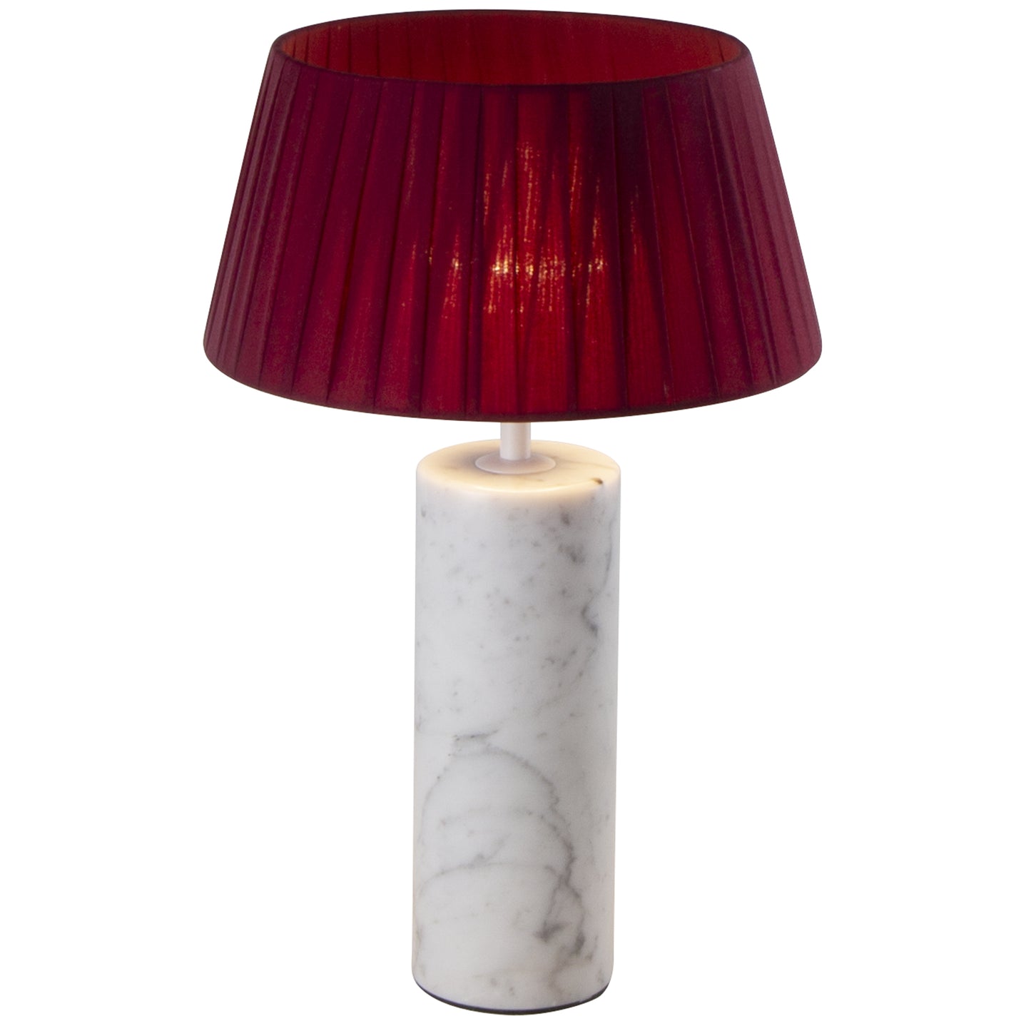 Lampe de table d'intérieur en marbre blanc avec ampoule LED rechargeable blanc chaud dimmable STILOS WHITE MARBLE H32,5 cm