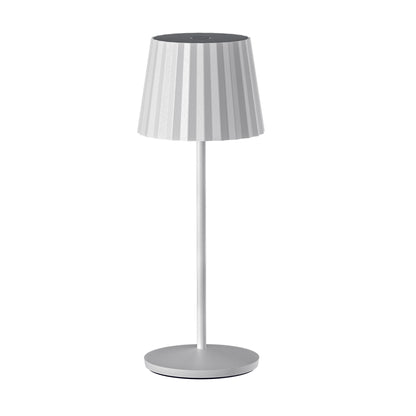 Lot de 6 Lampe de table sans fil LED blanc chaud dimmable ABBY WHITE H29cm Blanc avec plateau de chargement
