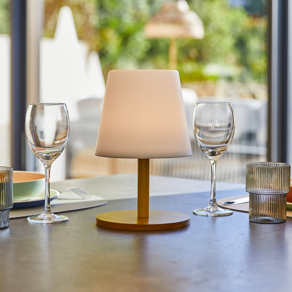 4 Lampe de table STANDY WOOD H25CM
