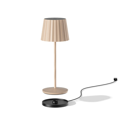 Lampe de table touch sans fil en aluminium beige LED ABBY CREAM blanc dimmable H29cm