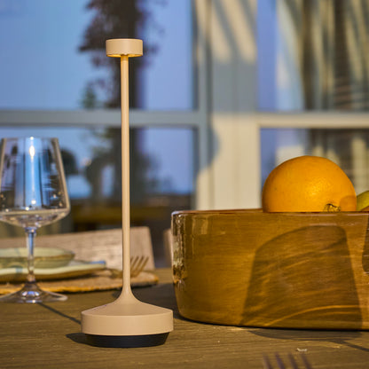 Lampe de table sans fil beige touch LED blanc chaud RUBY CREAM H25 cm