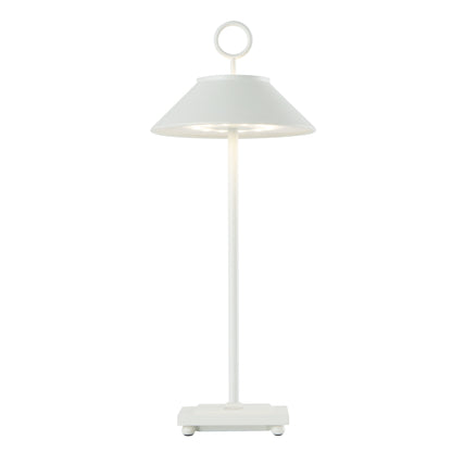 Lampe de table sans fil dimmable en aluminium blanc LED MARAIS WHITE H28,4 cm