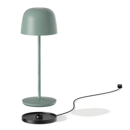 Lampe de table touch sans fil en aluminium vert olive LED SOPHIA OLIVE blanc dimmable H28cm