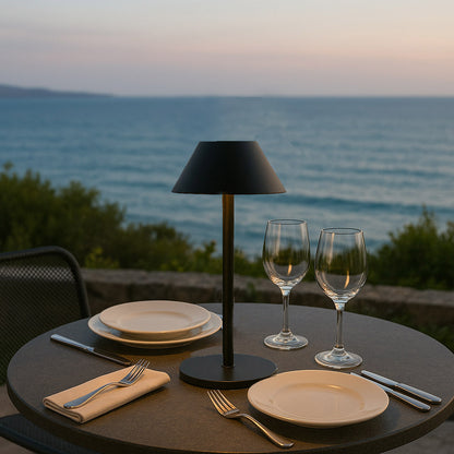 Lampe de table sans fil solaire en aluminium NERIO SMALL H31cm