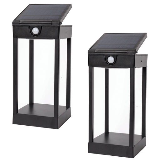 Lot de 2 appliques murales solaires grises LED blanc 500 lumens avec détecteur de mouvement 2x SUNBRIK