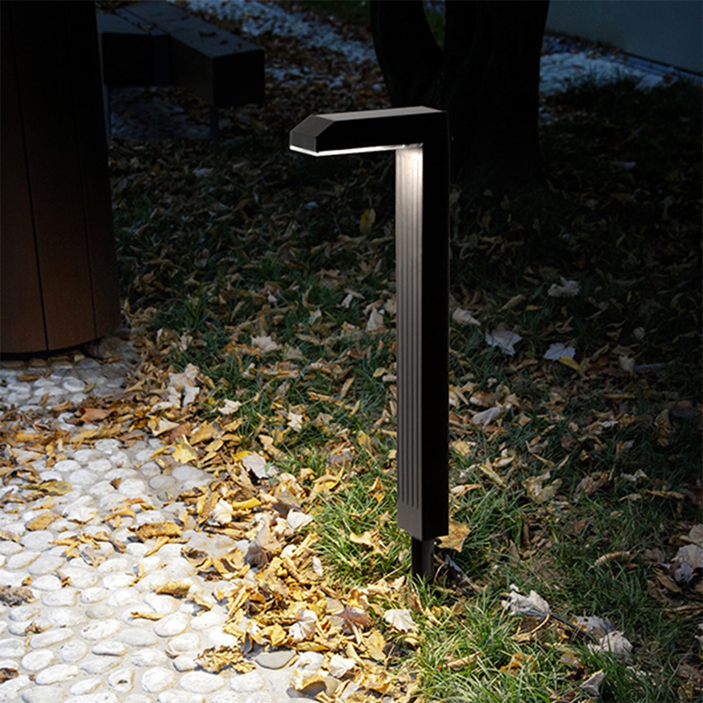 Lot de 4 balises solaires à piquer LED blanc chaud / froid 4X TORLY H40cm