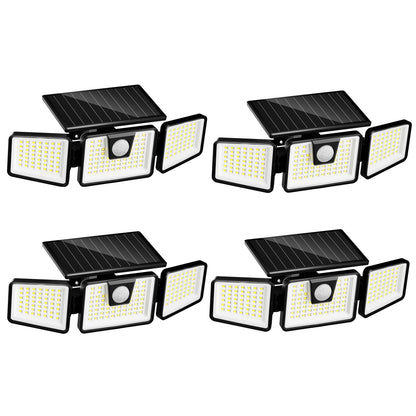 Solarstrahler 3 schwarze Köpfe leistungsstarke weiße LED-Beleuchtung FALCON H9,3cm mit einstellbarem Bewegungsmelder