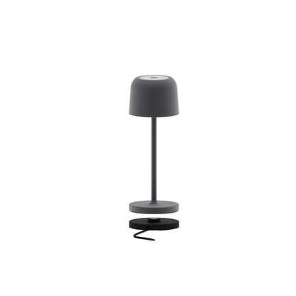 Lampe de table sans fil LED blanc chaud dimmable SOPHIA ROCK H20cm, Gris Anthracite