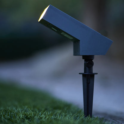 Spot Solaire Projecteur à piquer en aluminium dimmable LED blanc orientable 180° SOLTEK H23cm