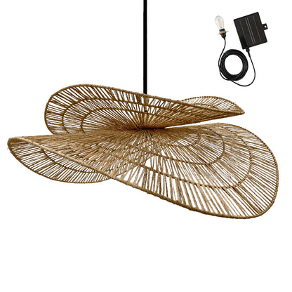 Suspension solaire SOLARA SOLAR en jute naturel avec câble hybride secteur et solaire 5m de longueur