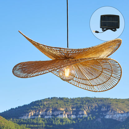Suspension solaire SOLARA SOLAR en jute naturel avec câble hybride secteur et solaire 5m de longueur