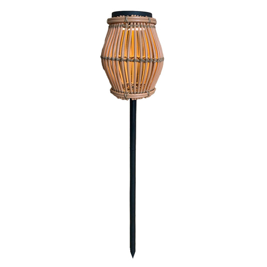 Balise solaire naturelle LED éclairante avec télécommande SILVINA H 70cm