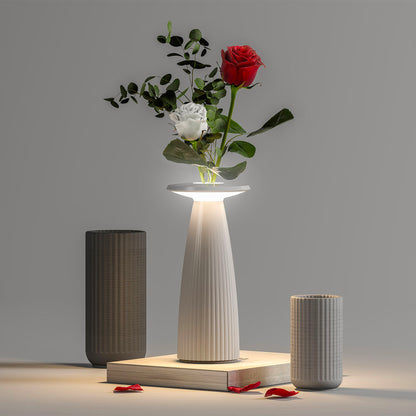 Lampe de table sans fil en forme de vase Blanc LED blanc chaud dimmable FLORA MINI WHITE H20cm
