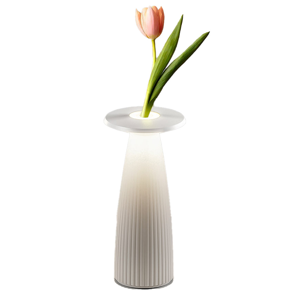 Lampe de table sans fil en forme de vase Blanc LED blanc chaud dimmable FLORA MINI WHITE H20cm
