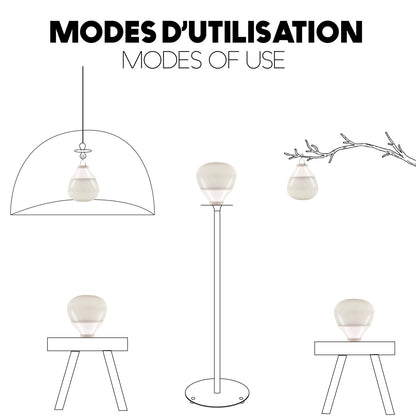 Suspension MARBELLA NOMAD en jute naturel style bohème avec ampoule LED nomade