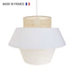Lampenschirm CAROLINA für den Innenbereich aus Baumwolle und Juterohr mit Metallband für elektrische Fassung E27