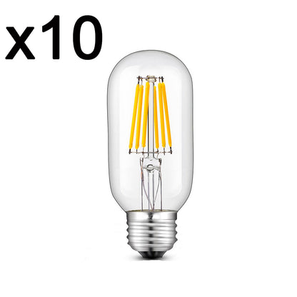 Lot de 10 Ampoule filament LED E27 blanc chaud SEDNA E27 T45 6W H12cm