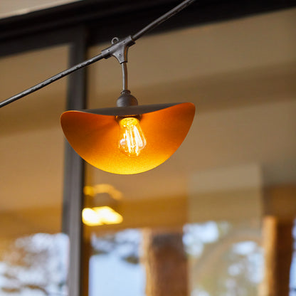 Guirlande lumineuse extérieur raccordable avec abat-jour en acier doré effet cage 10 ampoules LED E27 HAT LIGHT 6m