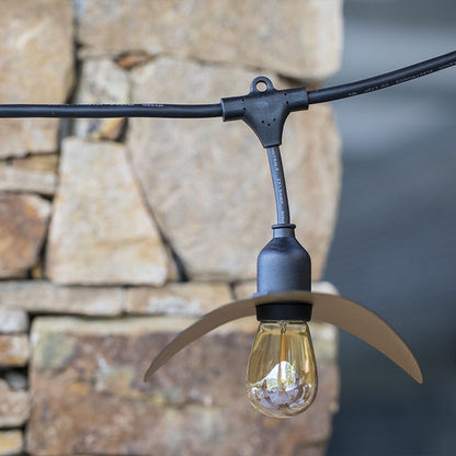 Guirlande lumineuse extérieur avec abat-jour en acier doré effet cage 10 ampoules LED E27 HAT LIGHT 6m - REDDECO.com
