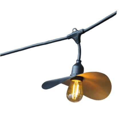 Guirlande lumineuse extérieur raccordable avec abat-jour en acier doré effet cage 10 ampoules LED E27 HAT LIGHT 6m