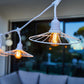 Anschließbare Außenleuchtengirlande mit Stahlschirm in Käfigoptik 10 Glühlampen E27 warmweiß LED-Fassung CHIC WHITE LIGHT CONNECTABLE 6m