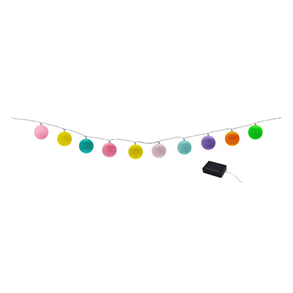 Guirlande lumineuse solaire boules de coton 10 ampoules LED blanc chaud MIMY COLORS SOLAR 3.80m - REDDECO.com