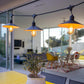 Outdoor-Solarlichtgirlande mit Stahlschirm im Vintage-Stil 10 Glühlampen Fassung E27 warmweiß LED VINTY LIGHT SOLAR 6m