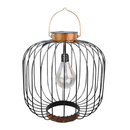 Lanterne solaire design cage métallique ampoule micro led LED blanc chaud COCO H35cm - REDDECO.com