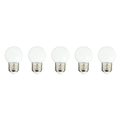 Lot de 5 ampoules LED E27 blanc globe compatible guirlande PARTY BULB WHITE H7cm - REDDECO.com