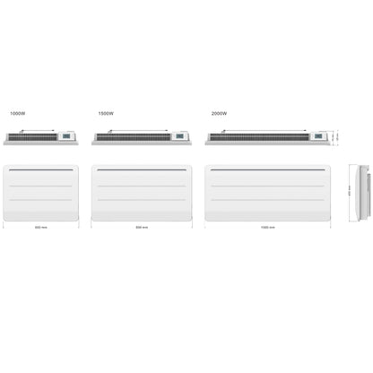 Elektrischer Trockenträgheitsheizkörper CAST FONTE LCD-Bildschirm 1000W MAUNA