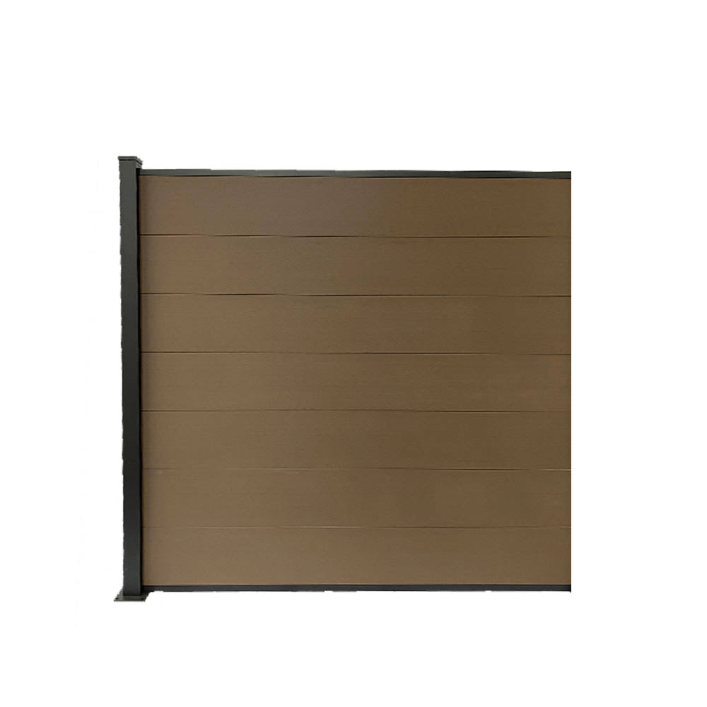 Gartenzaun-Kit Verdunkelungs-Verbundplatten aus Holz und Aluminium - Verlängerung 1,85 x 1,87 m