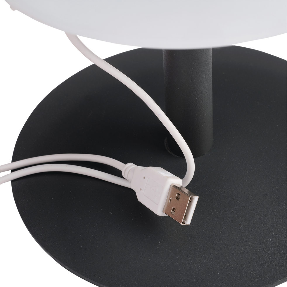 Kabellose Tischleuchte grauer Stahlfuß LED warmweiß/weiß dimmbar STANDY MINI Rock H25cm
