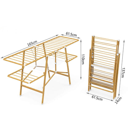 Séchoir à linge pliable étendoir multifonction 20M NAIROBI Couleur bois