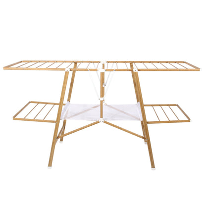 Séchoir à linge pliable étendoir multifonction 20M NAIROBI Couleur bois