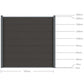 Gartenzaun-Bausatz mit Verdunkelungsholz-Verbundplatten und Alu-Paneelen - Basis-Set 1,85 x 1,94 m
