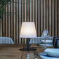Kabellose Tischleuchte Stahlfuß schwarz LED warmweiß/weiß dimmbar STANDY MINI Dark H25cm